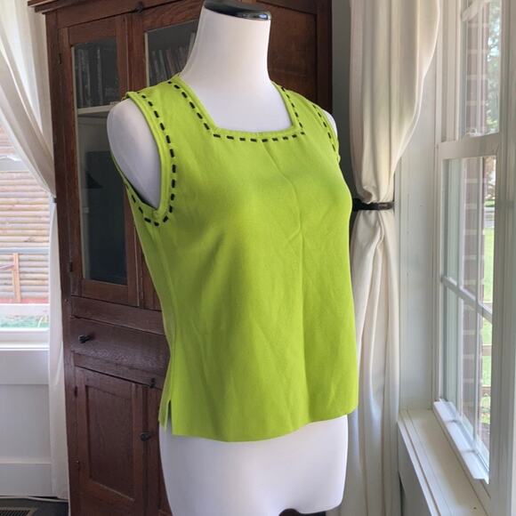 Grace Dane Lewis Lime Green Stretch Top, Size MP - Picture 1 of 8